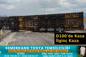 D100’de Tır Kazası, 1 Yaralı