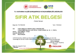 Tosya Meslek Yüksekokulu Sıfır Atık Belgesi Aldı