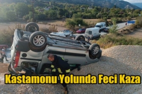 Kastamonu Yolu’nda  Araç Takla Attı