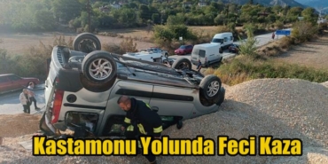 Kastamonu Yolu’nda Araç Takla Attı