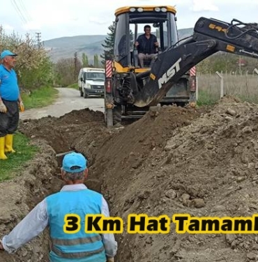 Karşıyaka Mahallesinde 3 Km Hat Tamamlandı