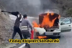 Yanan Aracı Tedaş Ekipleri Söndürdü