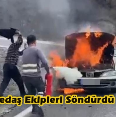 Yanan Aracı Tedaş Ekipleri Söndürdü