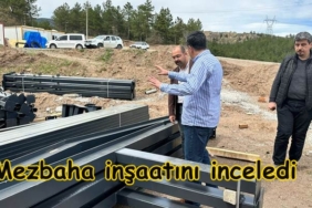 Başkan Kavaklıgil, Mezbaha inşaatında incelemelerde bulundu