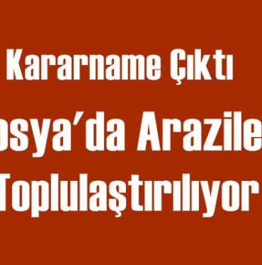 Tosya Toplulaştırma Kararnamesinde