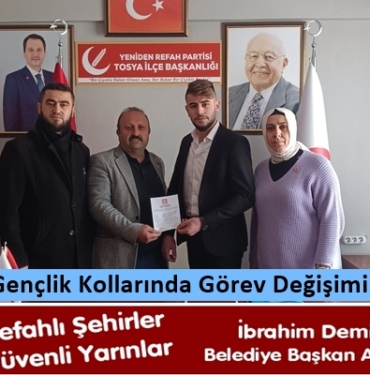 Yeniden Refah Partisi İlçe Gençlik Kollarında Görev Değişimi