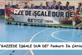 Öz Jeoloji Mühendislik Sahaya “GAZZEDE İŞGALE DUR DE!” Pankartı İle Çıktı