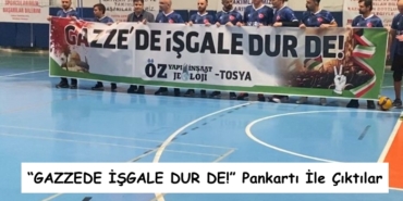 Öz Jeoloji Mühendislik Sahaya “GAZZEDE İŞGALE DUR DE!” Pankartı İle Çıktı