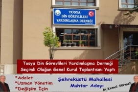 Tosya Din Görevlileri Yardımlaşma Derneği Seçimli Olağan Genel Kurul Toplantısını Yaptı