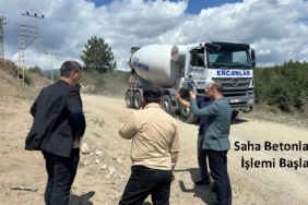 Tosya Hayvan Pazarında Saha Betonlama İşlemi Başladı