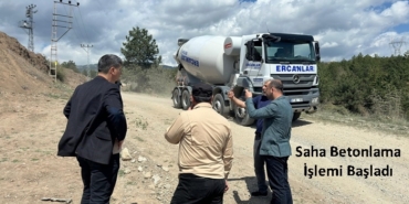 Tosya Hayvan Pazarında Saha Betonlama İşlemi Başladı