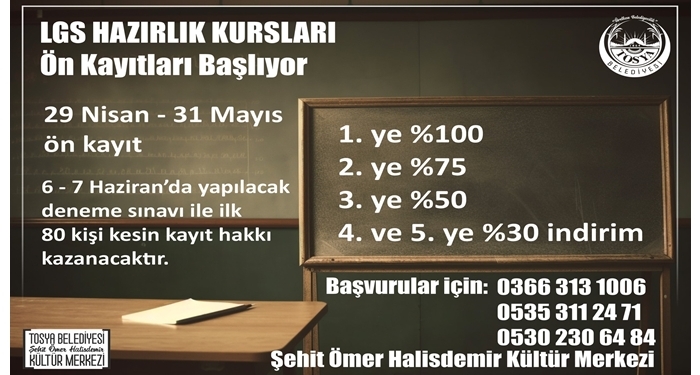 LGS Hazırlık Kurslarına Ön Kayıtlar Başlıyor