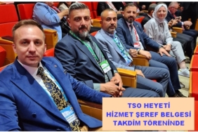 Tosya TSO Heyeti TOBB Hizmet Şeref Belgesi Takdim Törenine Katıldı