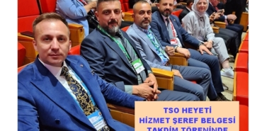 Tosya TSO Heyeti TOBB Hizmet Şeref Belgesi Takdim Törenine Katıldı
