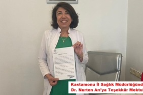 Kastamonu İl Sağlık Müdürlüğünden Dr. Nurten Arı’ya Teşekkür Mektubu
