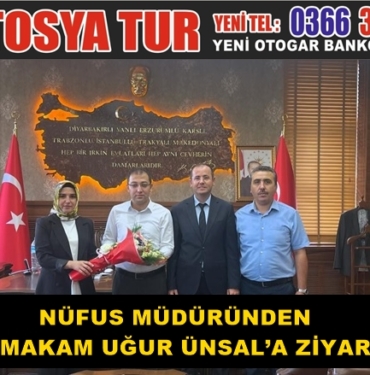 Nüfus Müdüründen Kaymakam Uğur Ünsal’a Ziyaret
