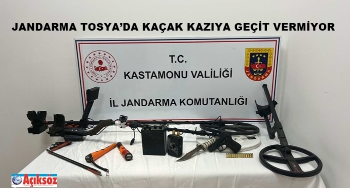 Jandarma Tosya’da Kaçak Kazıya Geçit Vermiyor