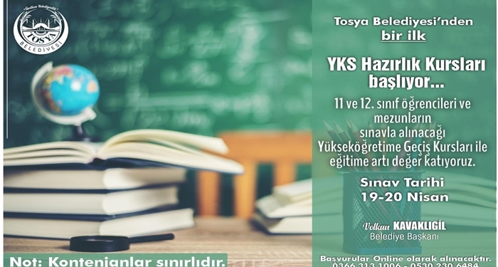 Tosya Belediyesi’nden YKS Hazırlık Kursları Başlıyor