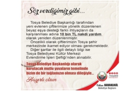 Tosya Belediyesi'nden Genç Çiftlere Jest