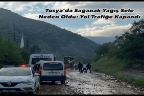 Tosya’da Sağanak Yağış Sele Neden Oldu: Yol Trafiğe Kapandı