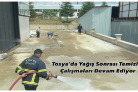Tosya’da Yağış Sonrası Temizlik Çalışmaları Devam Ediyor