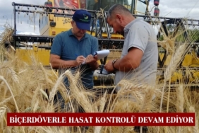 İlçe Tarım Orman Müdürlüğü’nden Biçerdöverle Hasat Kontrolü