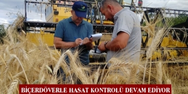 İlçe Tarım Orman Müdürlüğü’nden Biçerdöverle Hasat Kontrolü