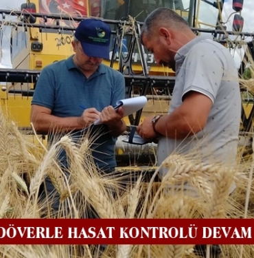 İlçe Tarım Orman Müdürlüğü’nden Biçerdöverle Hasat Kontrolü