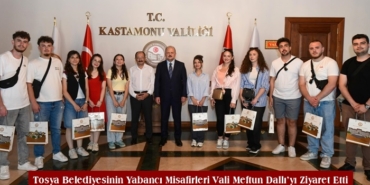 Tosya Belediyesinin Yabancı Misafirleri Vali Meftun Dallı’yı Ziyaret Etti