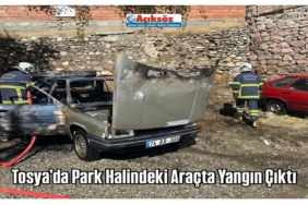 Tosya’da Park Halindeki Araçta Yangın Çıktı