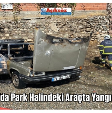Tosya’da Park Halindeki Araçta Yangın Çıktı