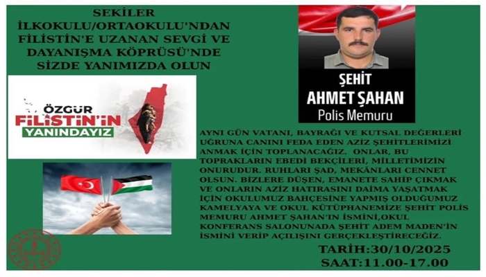 Sekiler İlkokulu ve Ortaokulu’nda Gazze Yararına Kermes Düzenlenecek