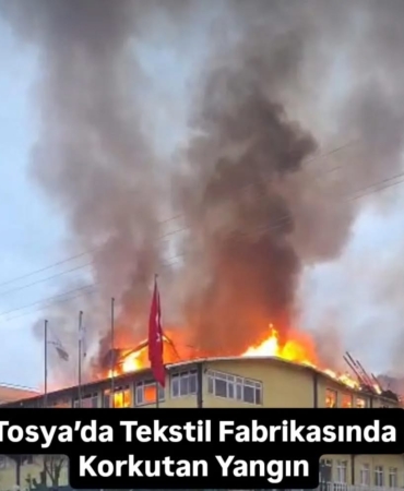 Tosya’da Tekstil Fabrikasında Korkutan Yangın