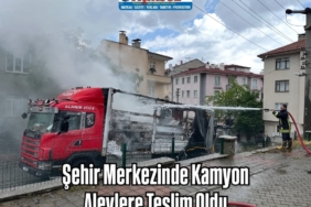 Şehir Merkezinde Kamyon Alevlere Teslim Oldu