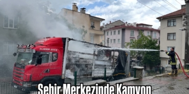 Şehir Merkezinde Kamyon Alevlere Teslim Oldu