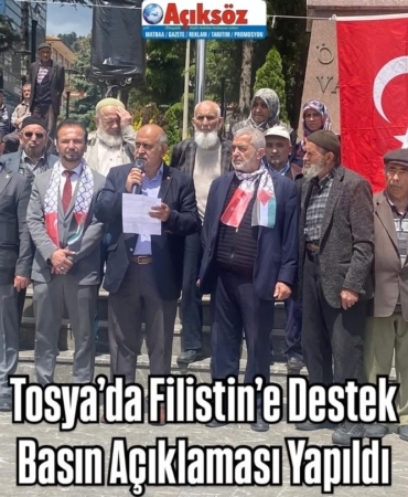 Tosya’da Filistin’e Destek Basın Açıklaması Yapıldı