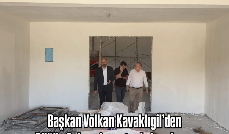 Başkan Volkan Kavaklıgil’den Düğün Salonu inşaatında inceleme