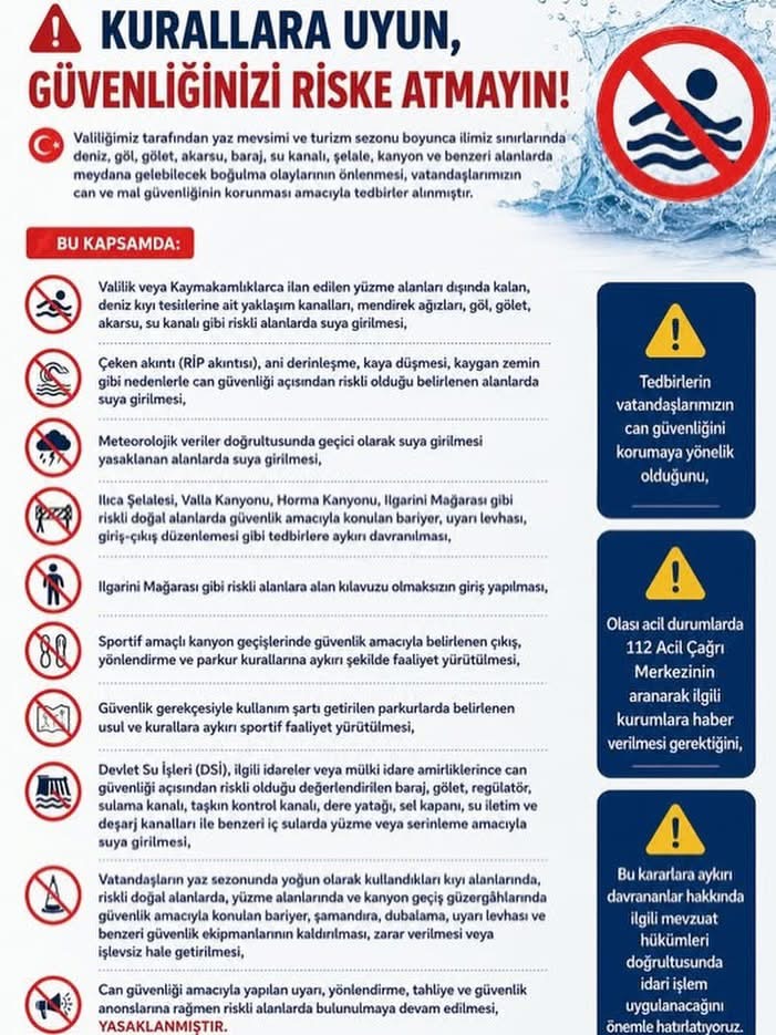 Valilikten Uyarı, Riskli Alanlar Kullanılamayacak