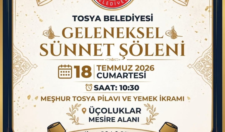Tosya Belediyesi Sünnet Şöleni Cumartesi Günü