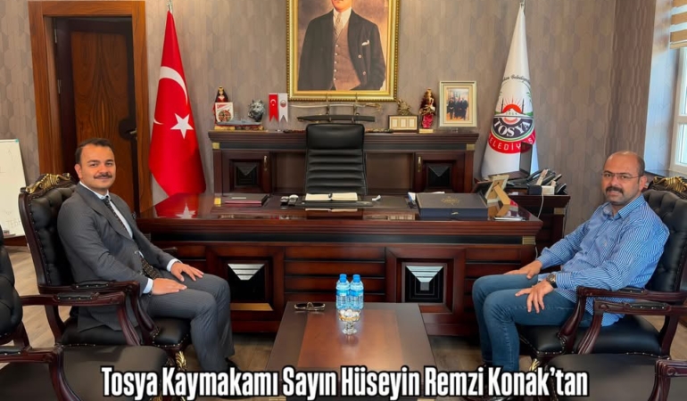 Tosya Kaymakam Hüseyin Remzi Konak’tan Belediye Başkanı Volkan Kavaklıgil’e İade-i Ziyaret