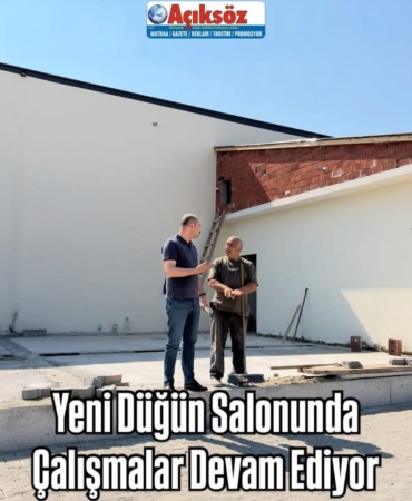 Yeni Düğün Salonunda Çalışmalar Devam Ediyor