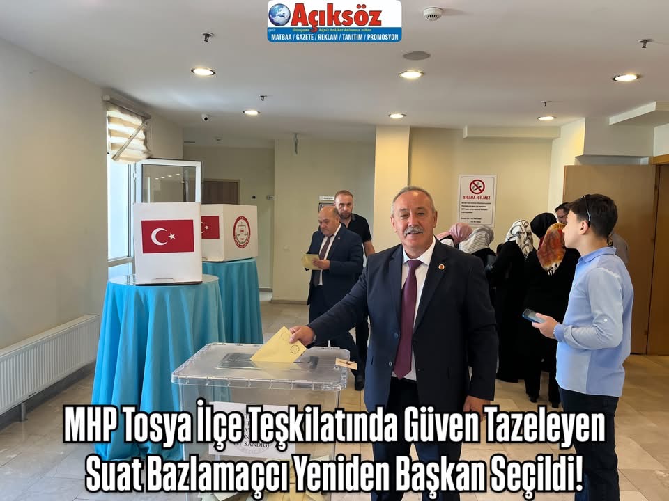 MHP Tosya İlçe Teşkilatında Güven Tazeleyen Suat Bazlamaçcı Yeniden Başkan Seçildi!